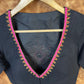 Vivaciously Vibrant Black Coloured Slub Cotton Ready to Wear Blouse - kapda Tailor | Swadesiicart