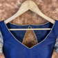 Trypan Blue Blue Coloured Silk / Broket Ready to Wear Blouse - kapda Tailor | Swadesiicart