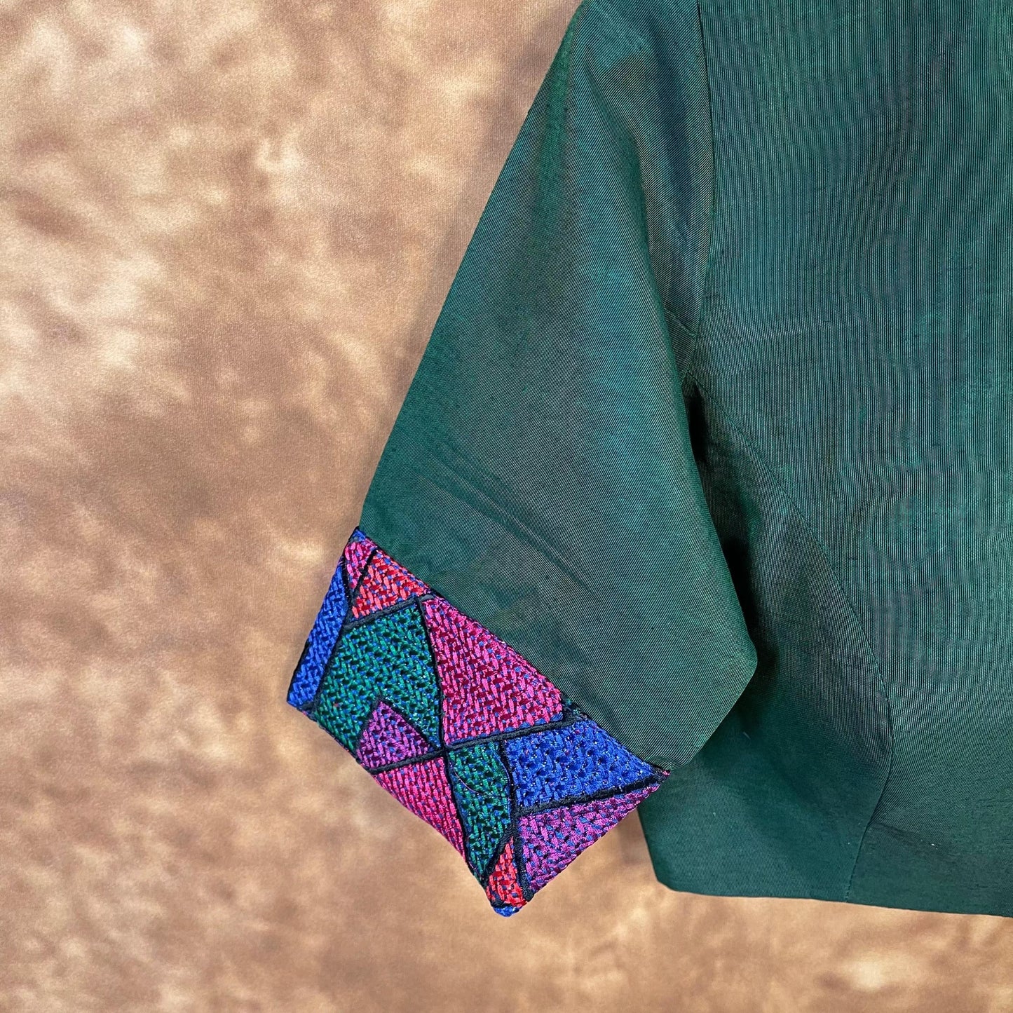 Hari Bhari Zindagi Green Coloured Chanderi Ready to Wear Blouse - kapda Tailor | Swadesiicart