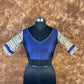 Trypan Blue Blue Coloured Silk / Broket Ready to Wear Blouse - kapda Tailor | Swadesiicart