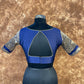Trypan Blue Blue Coloured Silk / Broket Ready to Wear Blouse - kapda Tailor | Swadesiicart