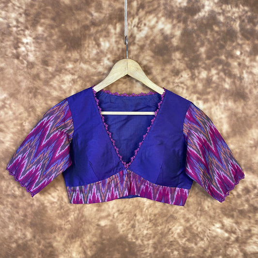 Khwaabon Ka Jharokha Blue Coloured Cotton Silk /Silk Ready to Wear Blouse - kapda Tailor | Swadesiicart