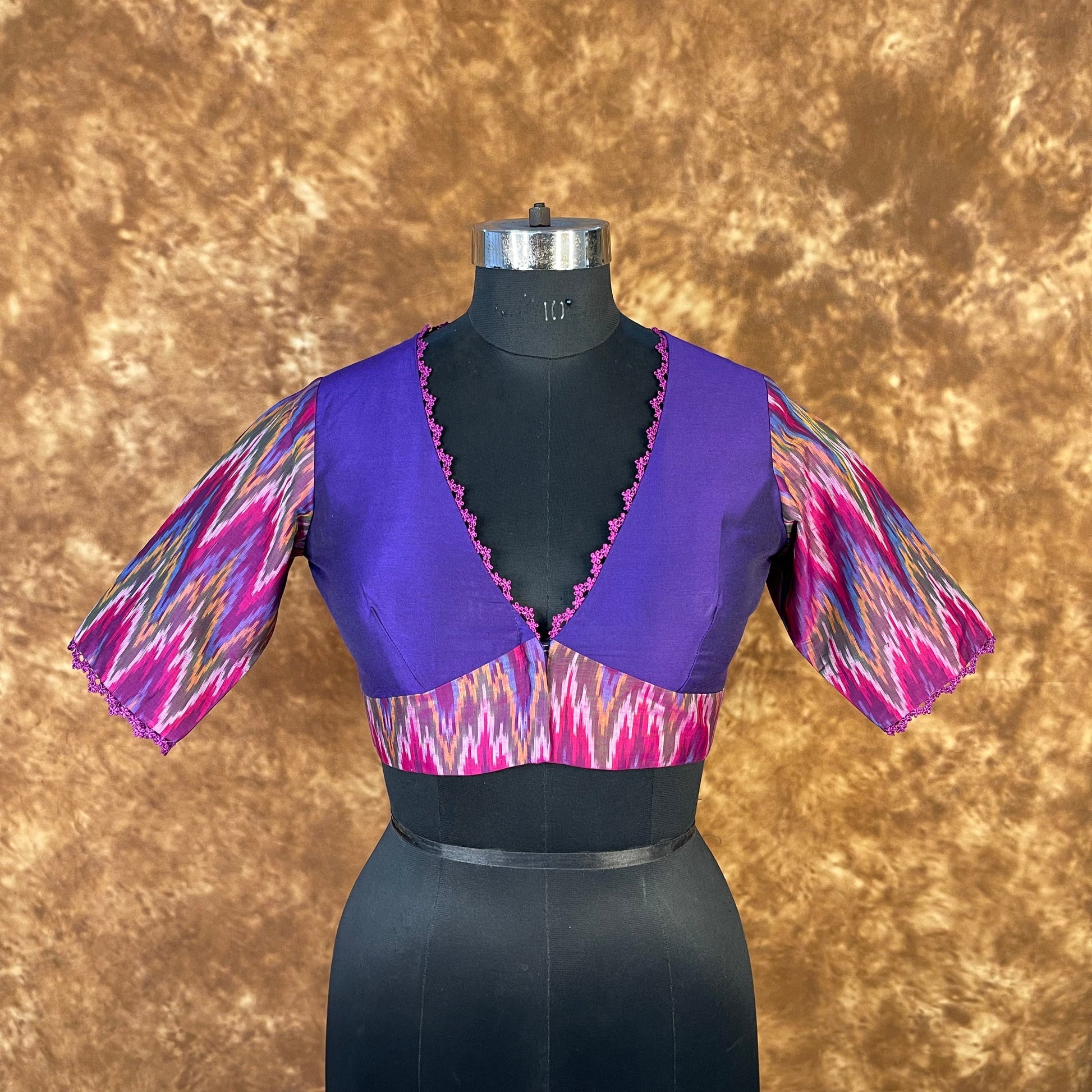 Khwaabon Ka Jharokha Blue Coloured Cotton Silk /Silk Ready to Wear Blouse - kapda Tailor | Swadesiicart