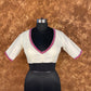 Jumaani Jashn Off White Coloured Slub Cotton Ready to Wear Blouse - kapda Tailor | Swadesiicart