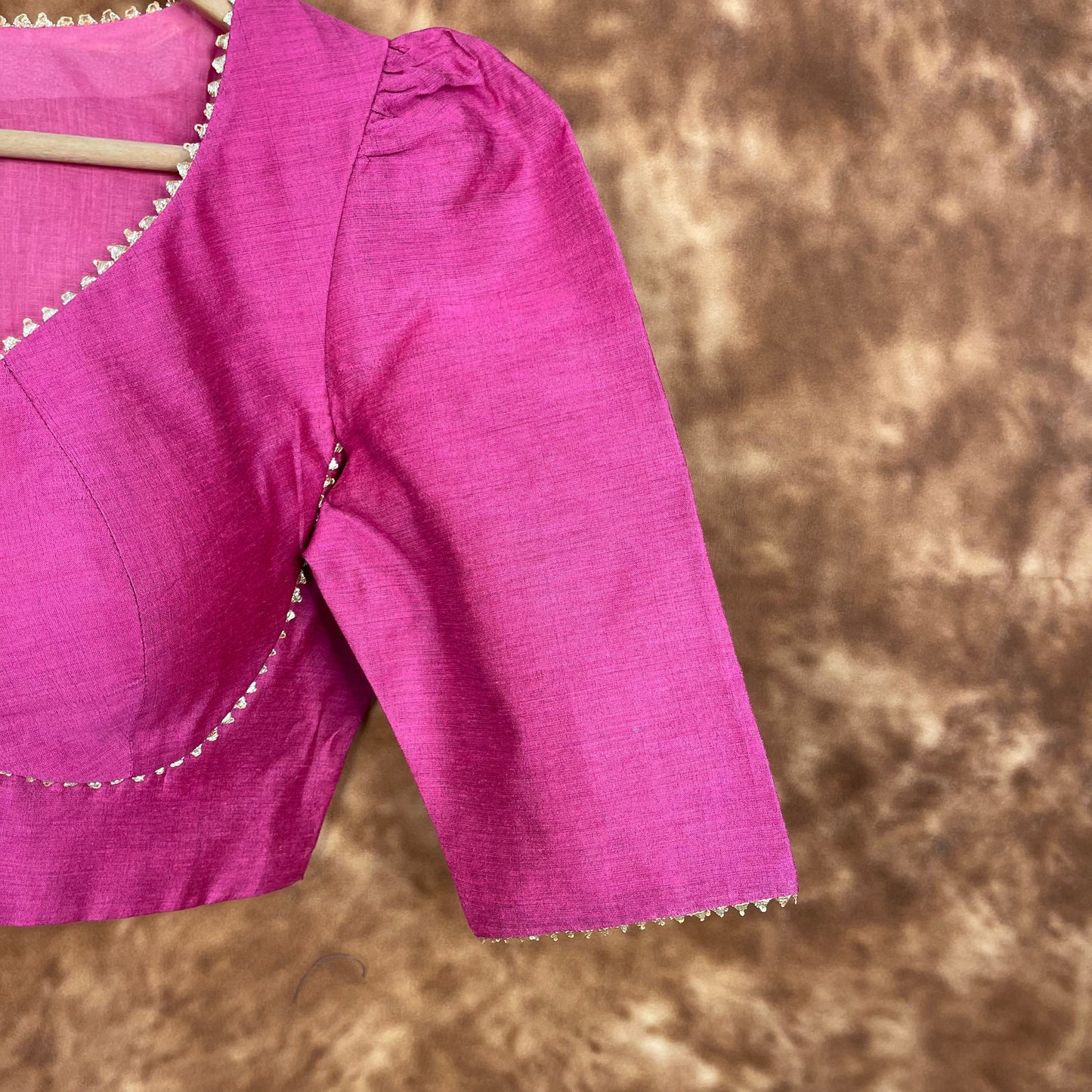 Punchy Pink Pink Coloured Chanderi Silk Ready to Wear Blouse - kapda Tailor | Swadesiicart