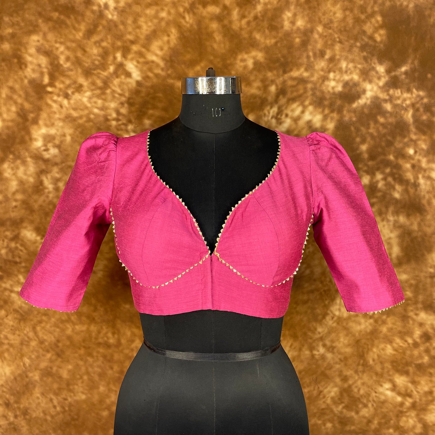Punchy Pink Pink Coloured Chanderi Silk Ready to Wear Blouse - kapda Tailor | Swadesiicart