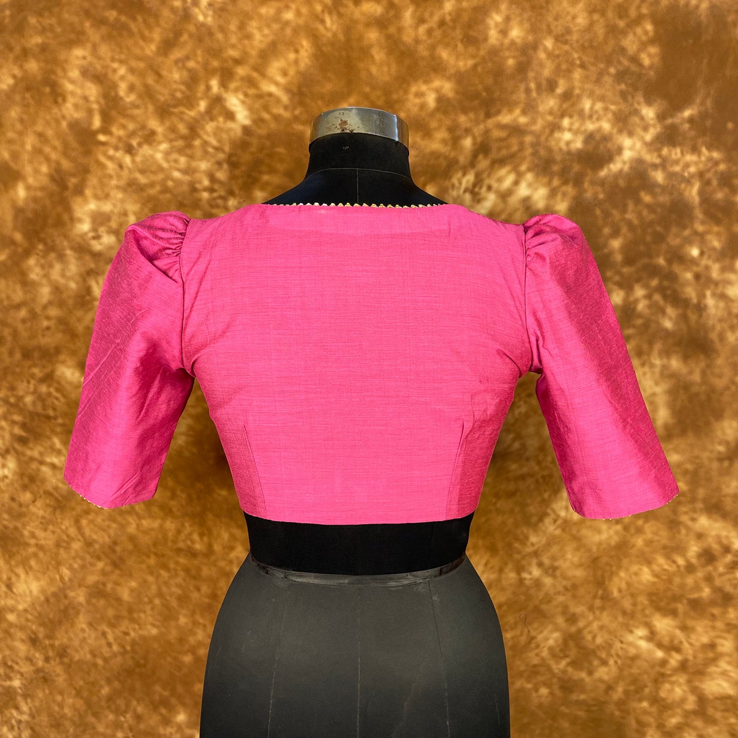 Punchy Pink Pink Coloured Chanderi Silk Ready to Wear Blouse - kapda Tailor | Swadesiicart