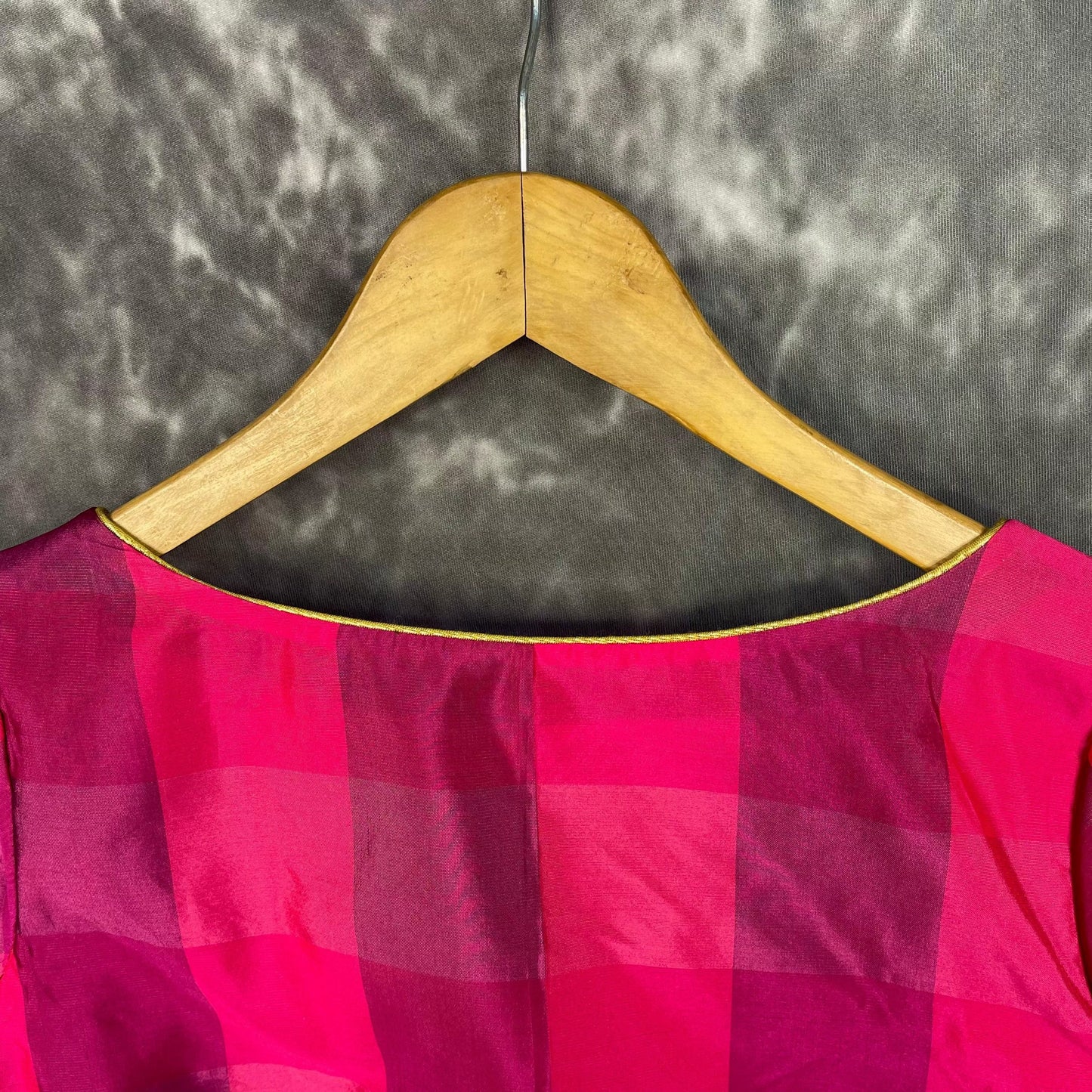 Piped Pleasure Rani Pink Coloured Silk Ready to Wear Blouse - kapda Tailor | Swadesiicart