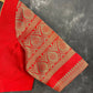 Suhaagan ki Laali Red Coloured Silk /Brocket Ready to Wear Blouse - kapda Tailor | Swadesiicart