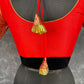 Suhaagan ki Laali Red Coloured Silk /Brocket Ready to Wear Blouse - kapda Tailor | Swadesiicart