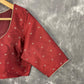 Matargashti Maroon Coloured Silk Ready to Wear Blouse - kapda Tailor | Swadesiicart