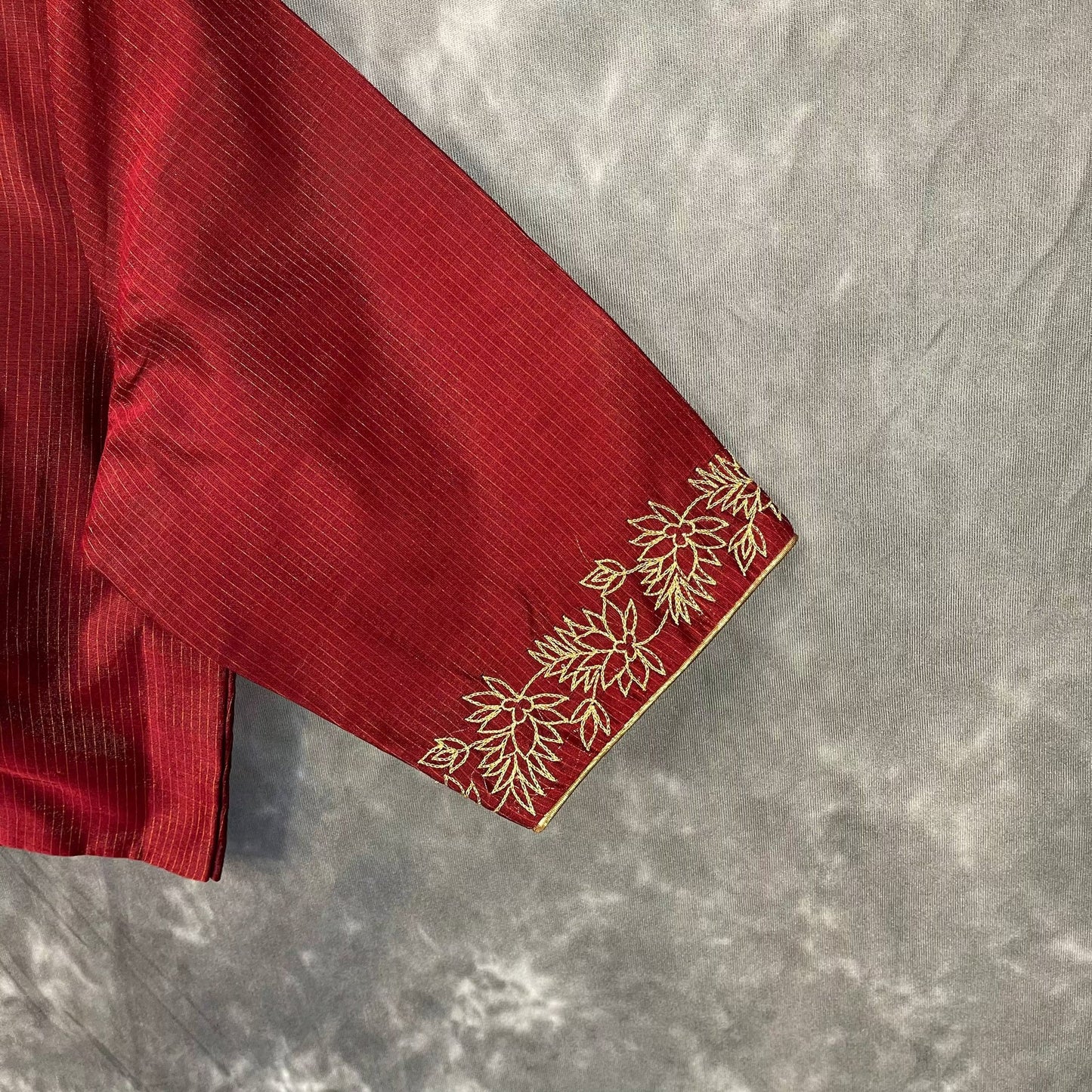 Ehsaas Maroon Coloured Silk Ready to Wear Blouse - kapda Tailor | Swadesiicart
