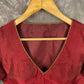 Ehsaas Maroon Coloured Silk Ready to Wear Blouse - kapda Tailor | Swadesiicart