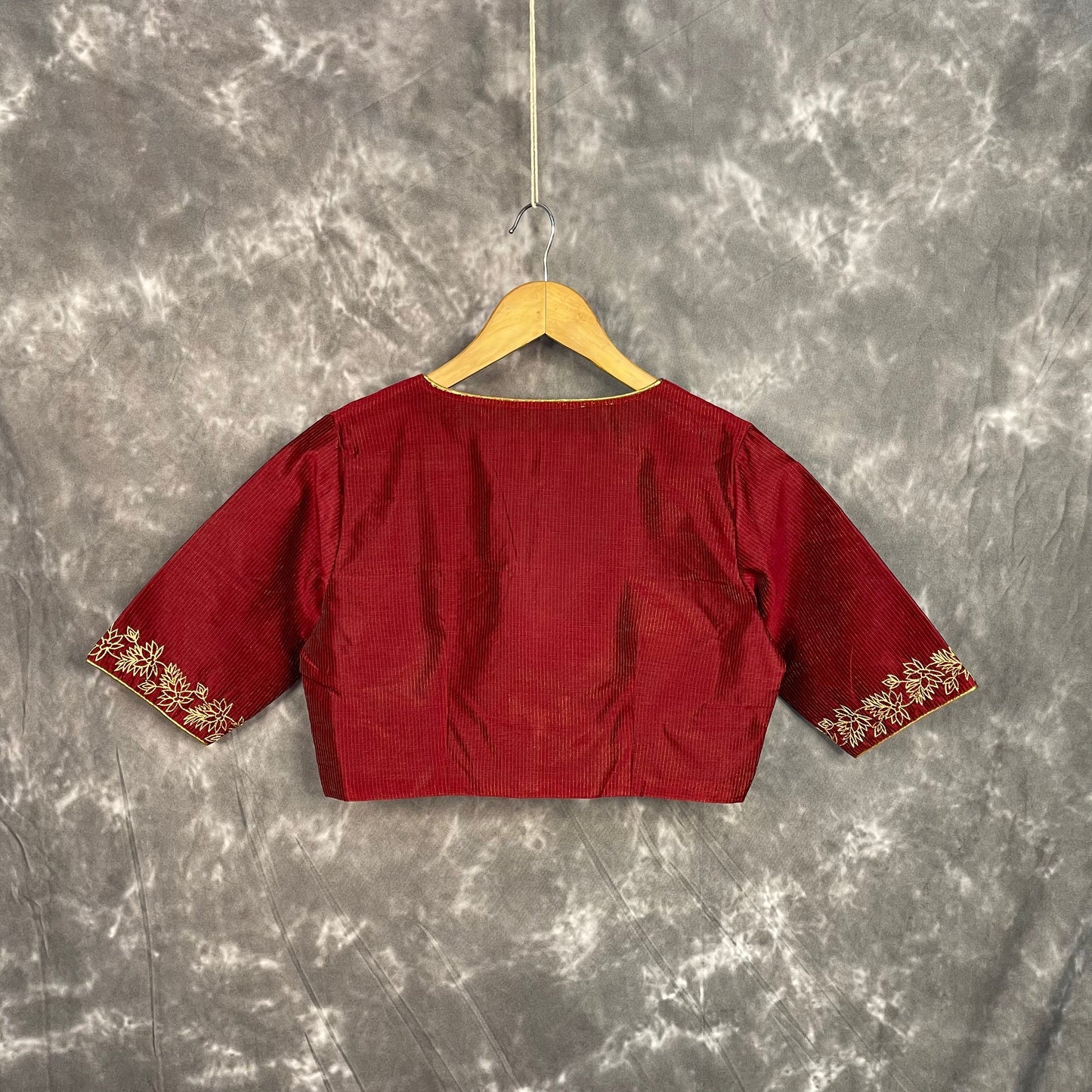 Ehsaas Maroon Coloured Silk Ready to Wear Blouse - kapda Tailor | Swadesiicart