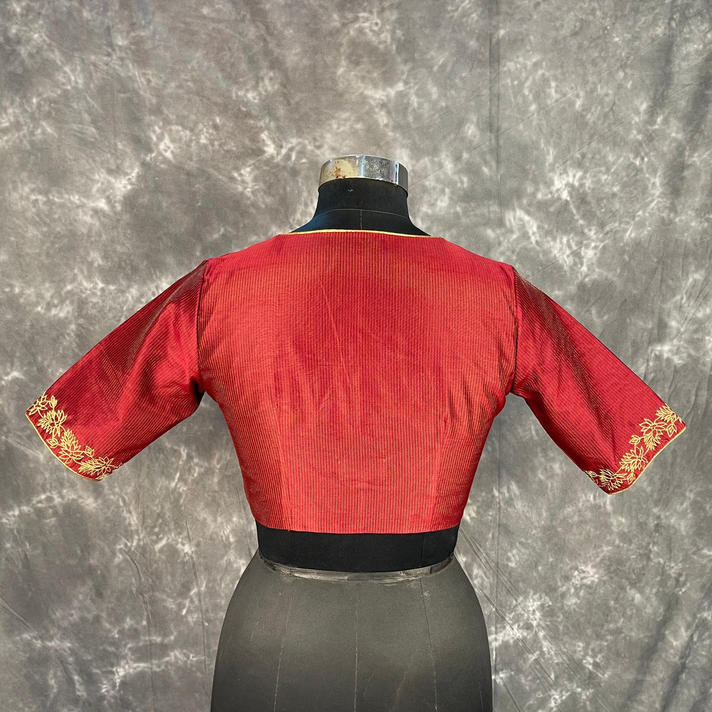 Ehsaas Maroon Coloured Silk Ready to Wear Blouse - kapda Tailor | Swadesiicart
