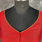 Azaad Paanchi Dark Red Coloured Chanderi Silk / Brocket Ready to Wear Blouse - kapda Tailor | Swadesiicart