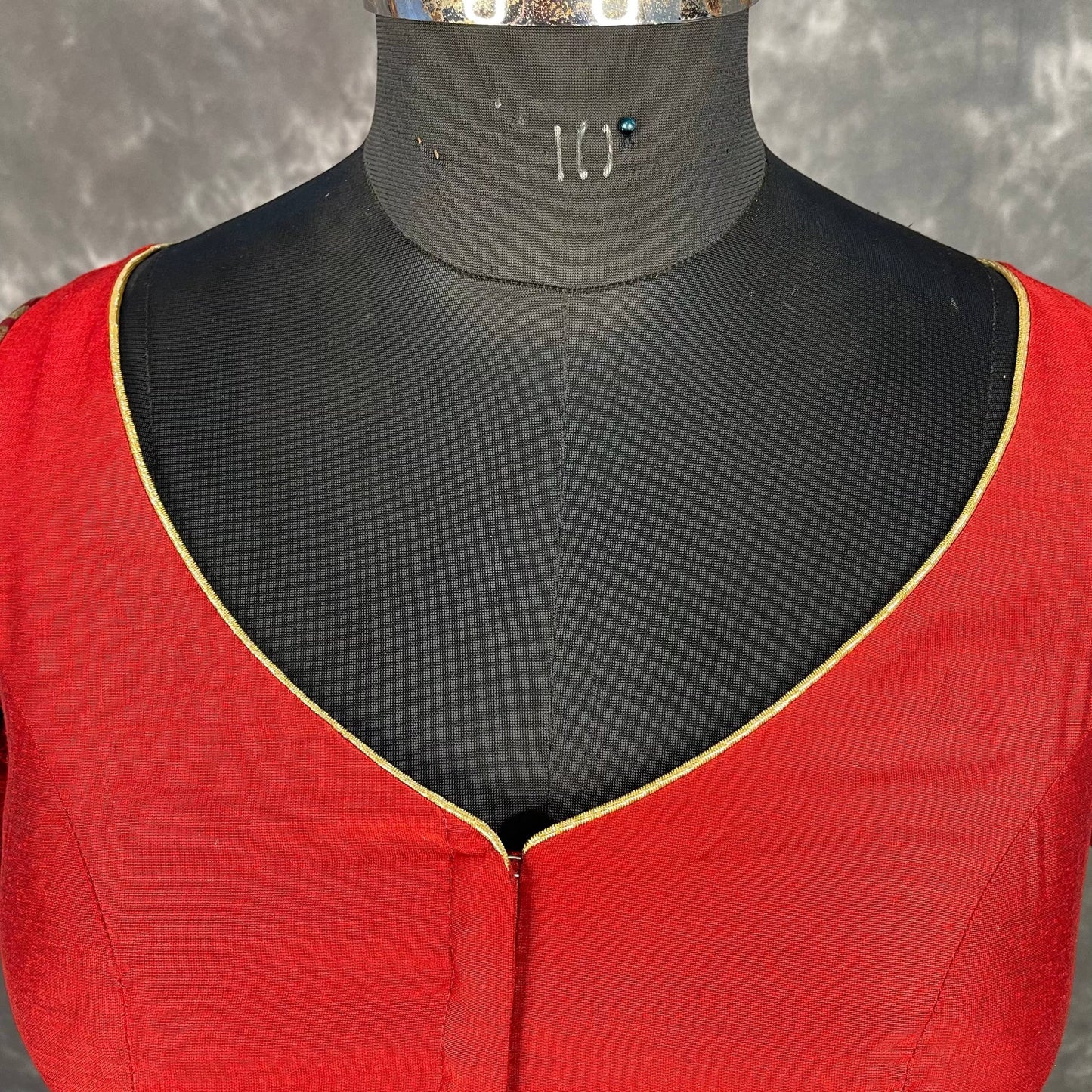 Azaad Paanchi Dark Red Coloured Chanderi Silk / Brocket Ready to Wear Blouse - kapda Tailor | Swadesiicart
