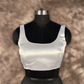 Shades of Stars Silver Coloured Brocket Ready to Wear Blouse - kapda Tailor | Swadesiicart