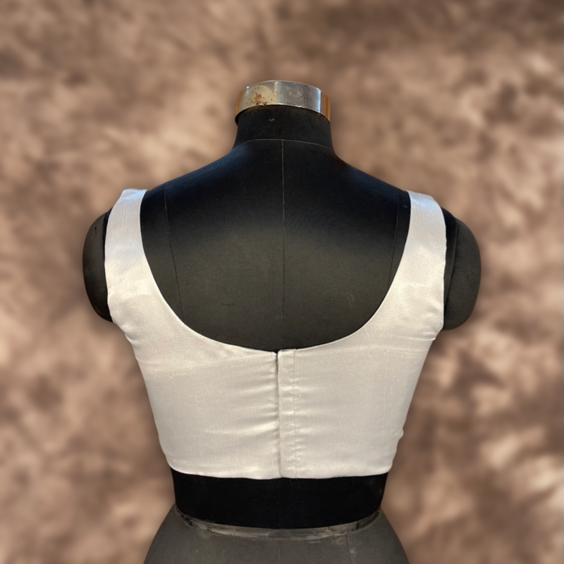 Shades of Stars Silver Coloured Brocket Ready to Wear Blouse - kapda Tailor | Swadesiicart