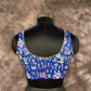 Ishiqiya Blue Blue Coloured Art Row Silk Ready to Wear Blouse - kapda Tailor | Swadesiicart