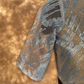Rubbed Fine Art Sky Gry Coloured Net With Embroidrey Ready to Wear Blouse - kapda Tailor | Swadesiicart
