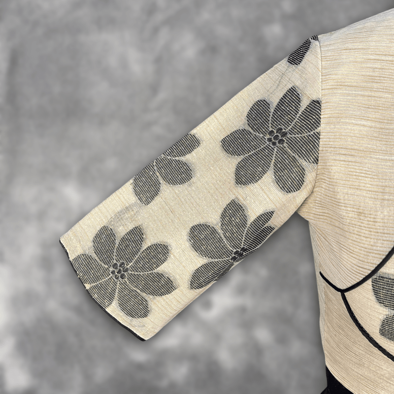 Baadal Ki Chaoon Beige Coloured Cota Cotton/Jute Cotton Ready to Wear Blouse - kapda Tailor | Swadesiicart