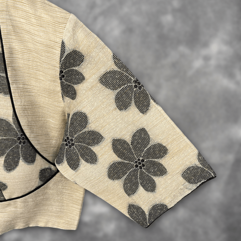 Baadal Ki Chaoon Beige Coloured Cota Cotton/Jute Cotton Ready to Wear Blouse - kapda Tailor | Swadesiicart