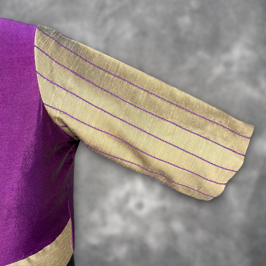 Lavender Love Lavender Coloured Silk & Chanderi Ready to Wear Blouse - kapda Tailor | Swadesiicart