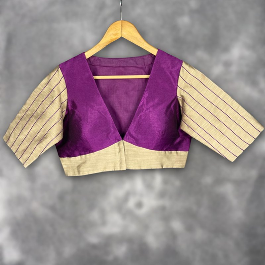 Lavender Love Lavender Coloured Silk & Chanderi Ready to Wear Blouse - kapda Tailor | Swadesiicart