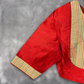 Tradition Reloded Red/Gold Coloured Chanderi Silk / Brocket Ready to Wear Blouse - kapda Tailor | Swadesiicart