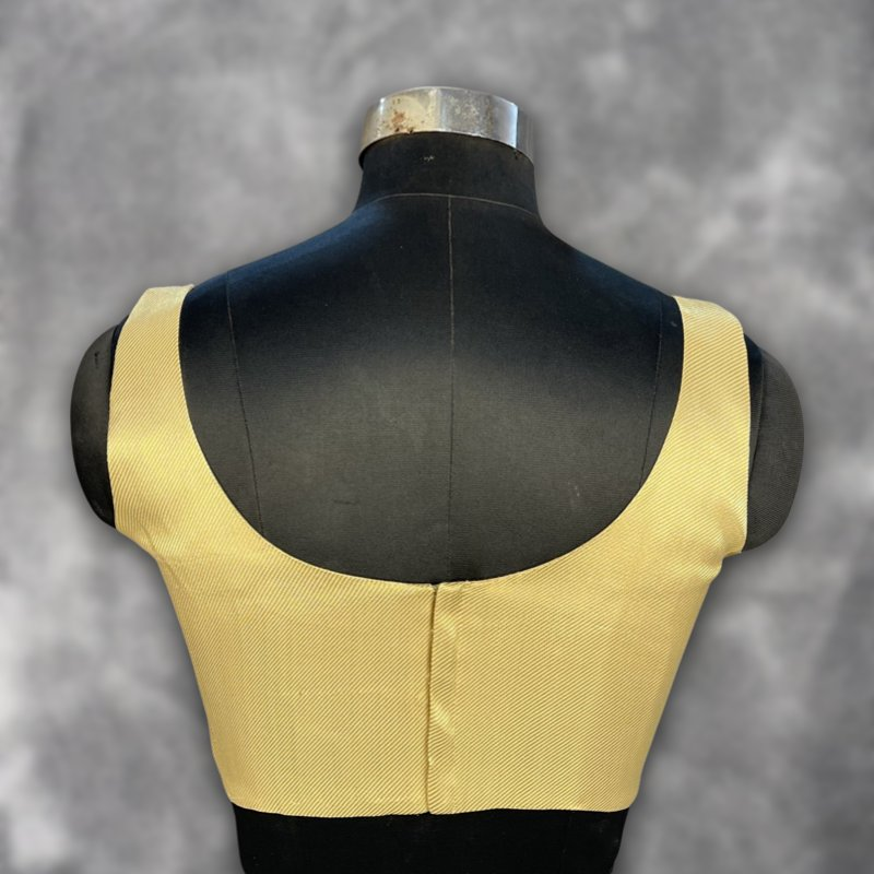 Swarn Vastra Gold Coloured Brocket Ready to Wear Blouse - kapda Tailor | Swadesiicart