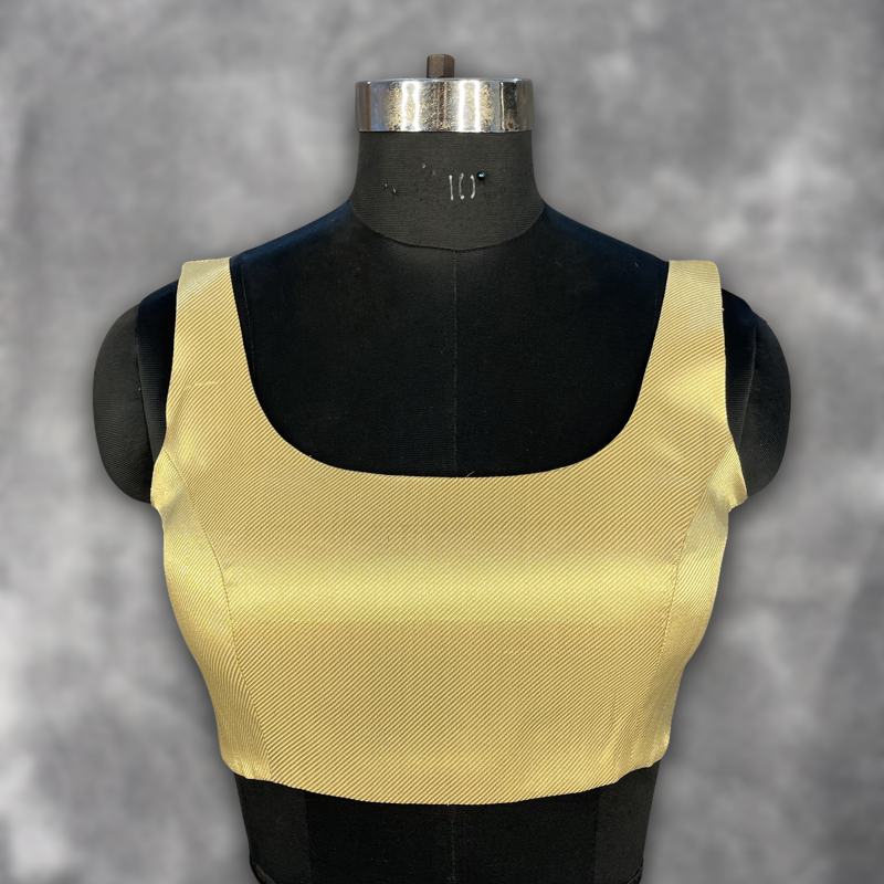 Swarn Vastra Gold Coloured Brocket Ready to Wear Blouse - kapda Tailor | Swadesiicart