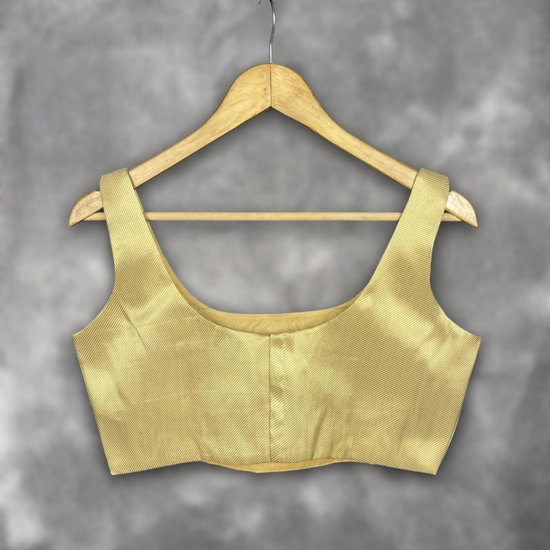 Swarn Vastra Gold Coloured Brocket Ready to Wear Blouse - kapda Tailor | Swadesiicart
