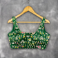 Dreamy Warli Green Coloured Art Row Silk Ready to Wear Blouse - kapda Tailor | Swadesiicart