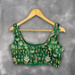 Dreamy Warli Green Coloured Art Row Silk Ready to Wear Blouse - kapda Tailor | Swadesiicart