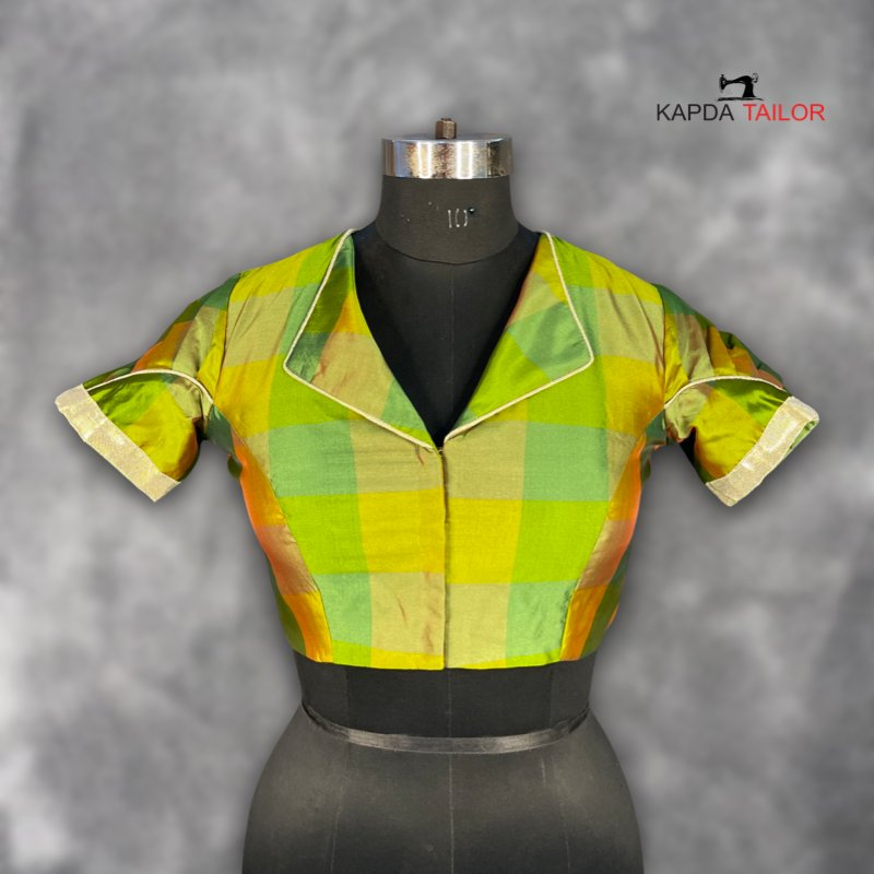 Roohani Resham Green Coloured Silk Ready to Wear Blouse - kapda Tailor | Swadesiicart