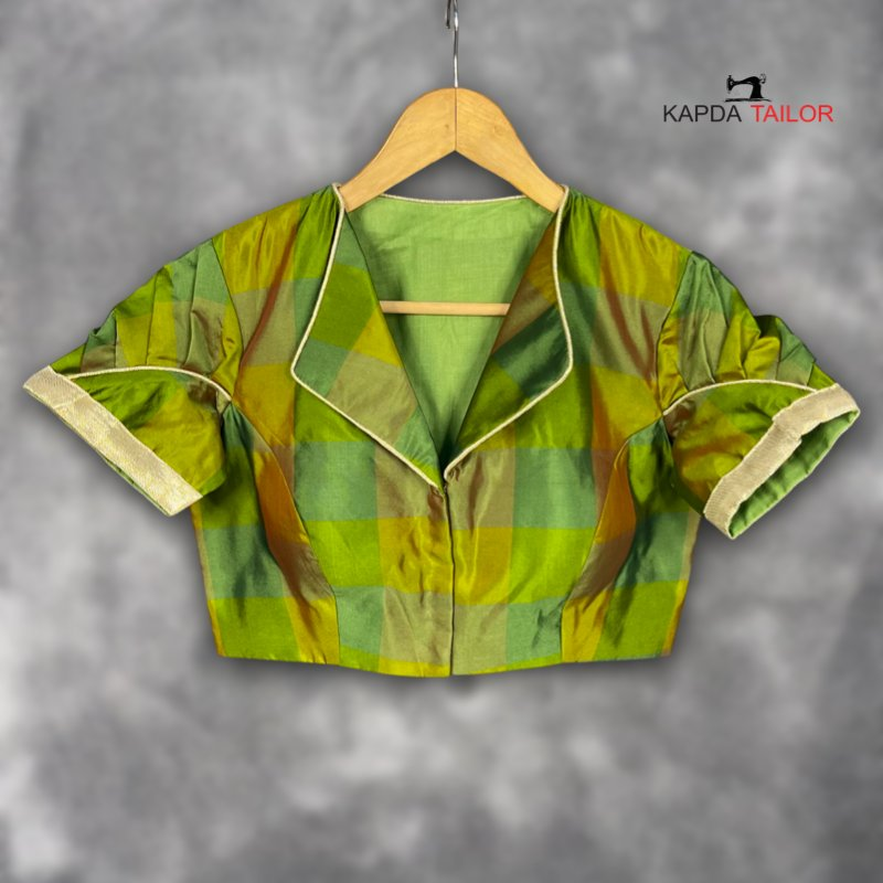 Roohani Resham Green Coloured Silk Ready to Wear Blouse - kapda Tailor | Swadesiicart