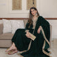 trueBrowns Green Velvet Shawl | Swadesiicart