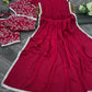 Lorenvalley Fashion Premium Magenta Georgette Satin Saree with Stitched Embroidery Blouse - Swadesiicart
