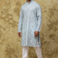 Bluesaanchi Men's Cotton Zari Embroidered Kurta Set - Sky Blue | Swadesiicart