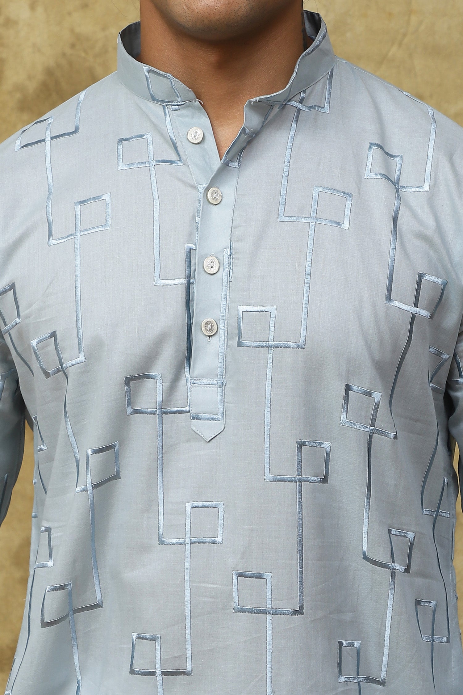 Bluesaanchi Men's Cotton Zari Embroidered Kurta Set - Sky Blue | Swadesiicart