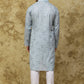 Bluesaanchi Men's Cotton Zari Embroidered Kurta Set - Sky Blue | Swadesiicart