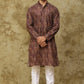 Bluesaanchi Men's Chikankari Embroidered Kurta Set - Brown | Swadesiicart