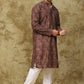 Bluesaanchi Men's Chikankari Embroidered Kurta Set - Brown | Swadesiicart