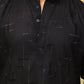 Bluesaanchi Men's Cotton Zari Embroidered Kurta Set - Black | Swadesiicart