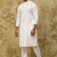 Bluesaanchi Men's Cotton Zari Embroidered Kurta Set - White | Swadesiicart