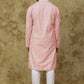 Bluesaanchi Men's Cotton Embroidered Kurta Set - Pink Sun Boota | Swadesiicart