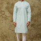 Bluesaanchi Men's Chikankari Embroidered Kurta Set - Light Green | Swadesiicart
