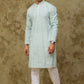 Bluesaanchi Men's Chikankari Embroidered Kurta Set - Light Green | Swadesiicart