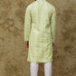 Bluesaanchi Men's Chikankari Embroidered Kurta Set - Lemon Yellow | Swadesiicart